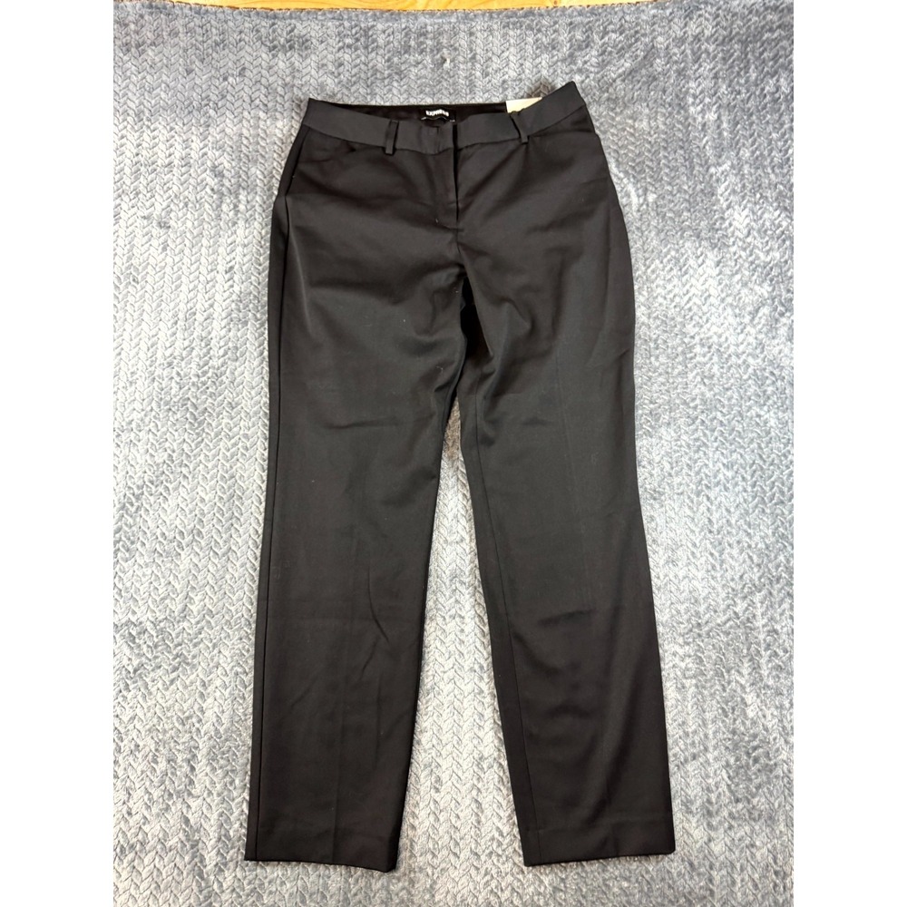 Express Publicist Ankle Pants Womens 12 Long Black Stretch Mid Rise Flat Front